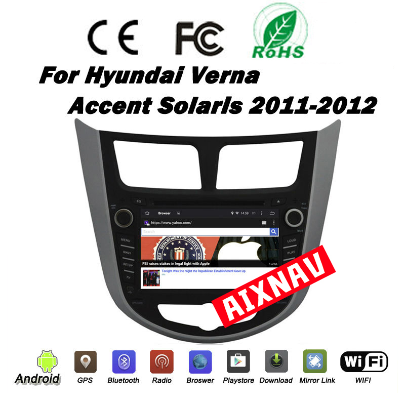 Auto Multimedia Player For Hyundai Solaris/Verna/Accent 2011-2015