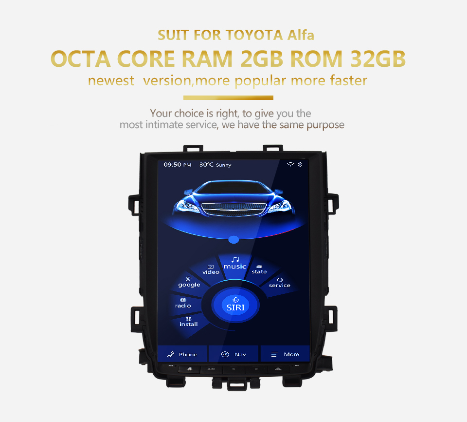 Auto Multimedia Player For Toyota Alphard 2010-2014